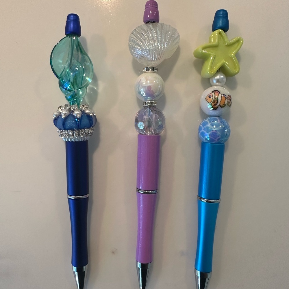 Colorful Beaded Pens Set handmade